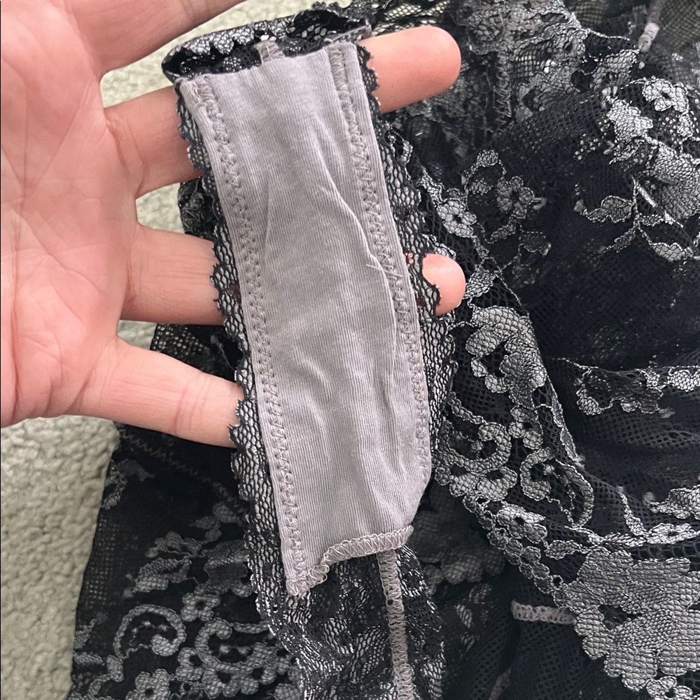 Free people Intimately Anthropologie Lace Halter Bodysuit in Black and Gray M - Picture 5 of 6